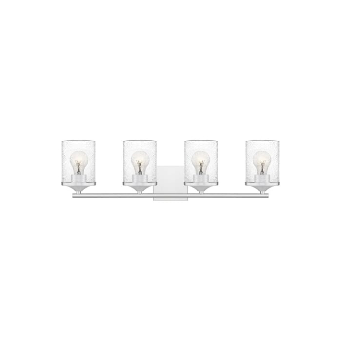 Quoizel Abner 4-Light Bathroom Vanity Light in Polished Chrome Quoizel Abner 4-Light Bathroom Vanity Light in Polished Chrome