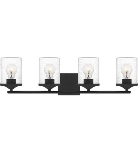 Quoizel Abner 4-Light Bathroom Vanity Light in Matte Black
