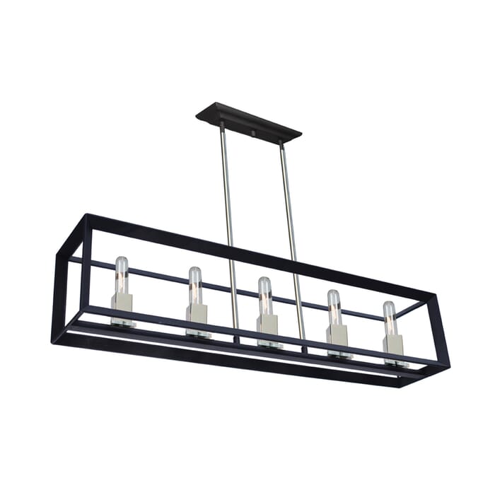 Artcraft Vineyard 5-Light Kitchen Island Light in Black & Chrome Artcraft Vineyard 5-Light Kitchen Island Light in Black & Chrome