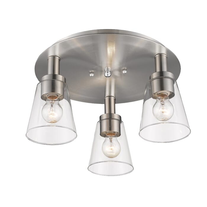 Artcraft Clarence 3-Light Ceiling Light in Brushed Nickel Artcraft Clarence 3-Light Ceiling Light in Brushed Nickel