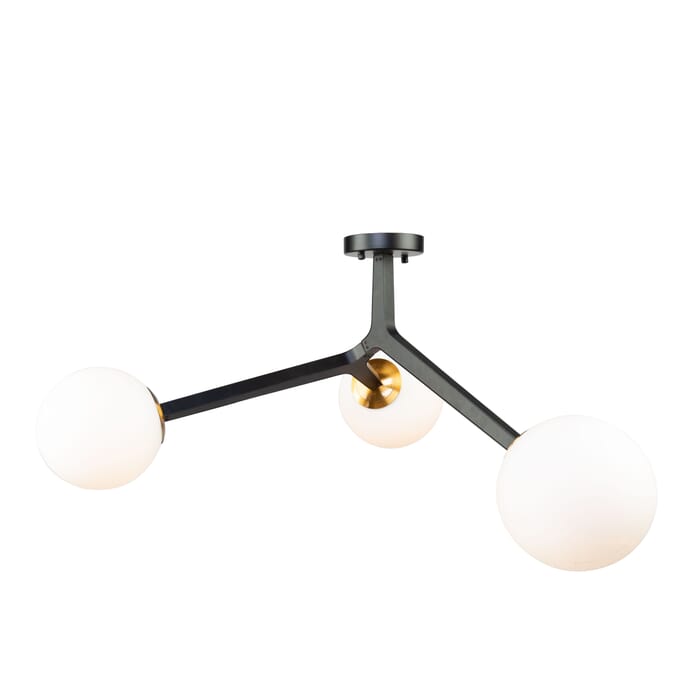 Artcraft Ravello 3-Light Ceiling Light in Black & Harvest Brass Artcraft Ravello 3-Light Ceiling Light in Black & Harvest Brass