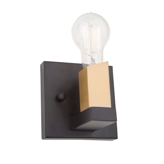 Artcraft Skyline Wall Sconce in Dark Bronze & Satin Brass Artcraft Skyline Wall Sconce in Dark Bronze & Satin Brass