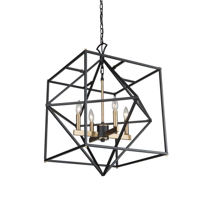 Artcraft Roxton 4-Light Chandelier in Matte Black & Harvest Brass Artcraft Roxton 4-Light Chandelier in Matte Black & Harvest Brass