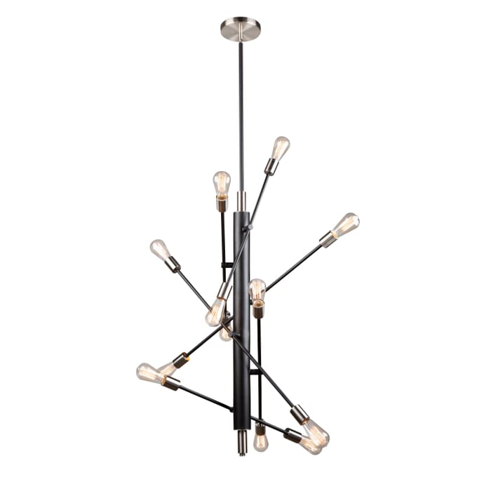 Artcraft Truro 12-Light Pendant Light in Black & Brushed Nickel Artcraft Truro 12-Light Pendant Light in Black & Brushed Nickel