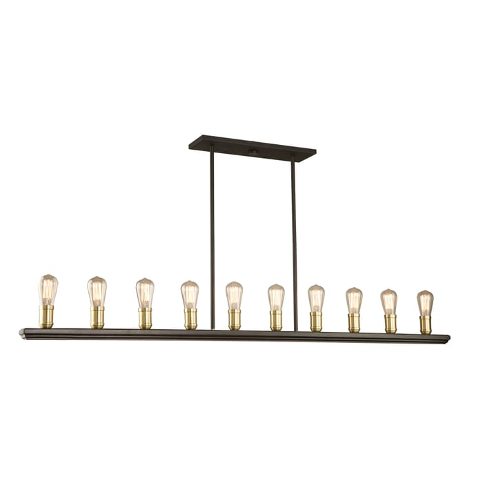 Artcraft Sandalwood 10-Light Kitchen Island Light in Satin Brass Artcraft Sandalwood 10-Light Kitchen Island Light in Satin Brass