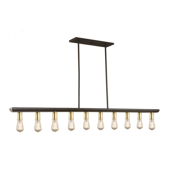 Artcraft Sandalwood 10-Light Kitchen Island Light in Satin Brass Artcraft Sandalwood 10-Light Kitchen Island Light in Satin Brass