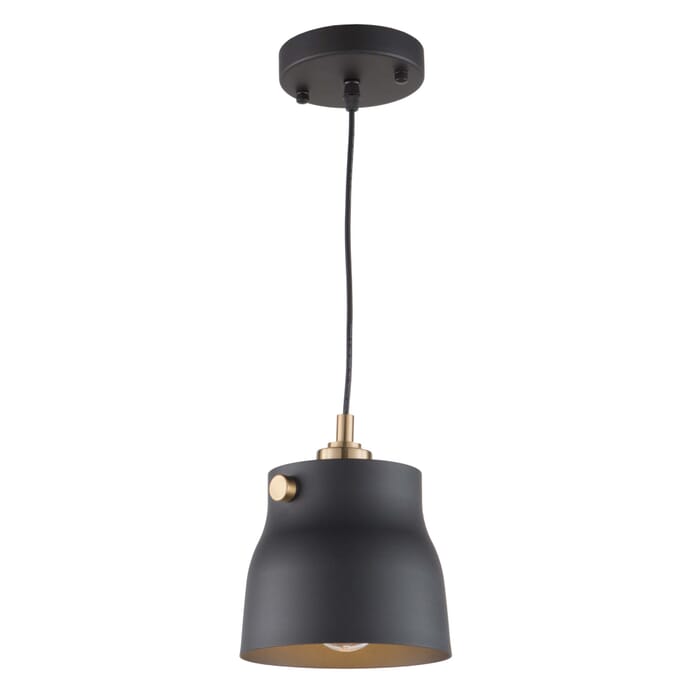 Artcraft Euro Industrial Pendant Light in Matte Black & Harvest Brass Artcraft Euro Industrial Pendant Light in Matte Black & Harvest Brass