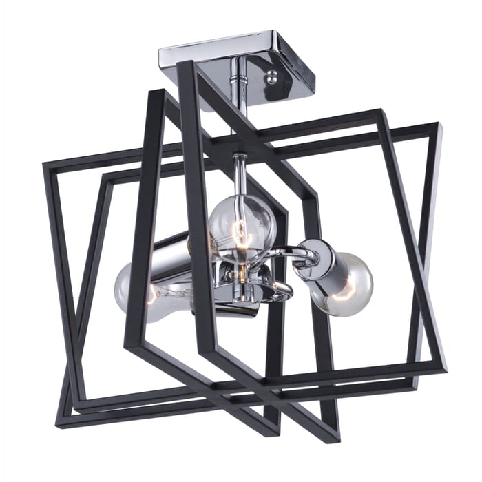 Artcraft Middleton 3-Light Ceiling Light in Matte Black & Polished Chrome Artcraft Middleton 3-Light Ceiling Light in Matte Black & Polished Chrome