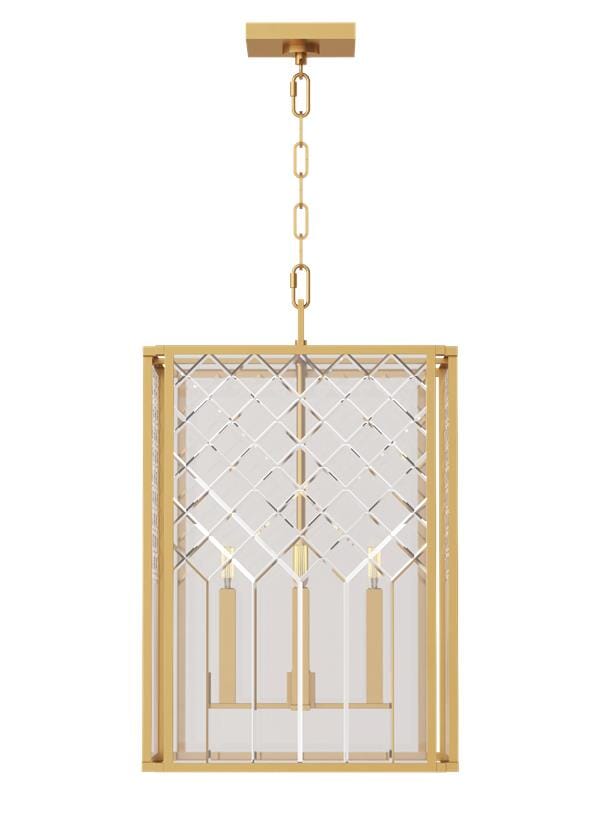 Generation Lighting Erro 4-Light Chandelier in Burnished Brass by Alexa Hampton