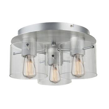 Artcraft Henley 3-Light Ceiling Light in Brushed Aluminum & Clear Glass