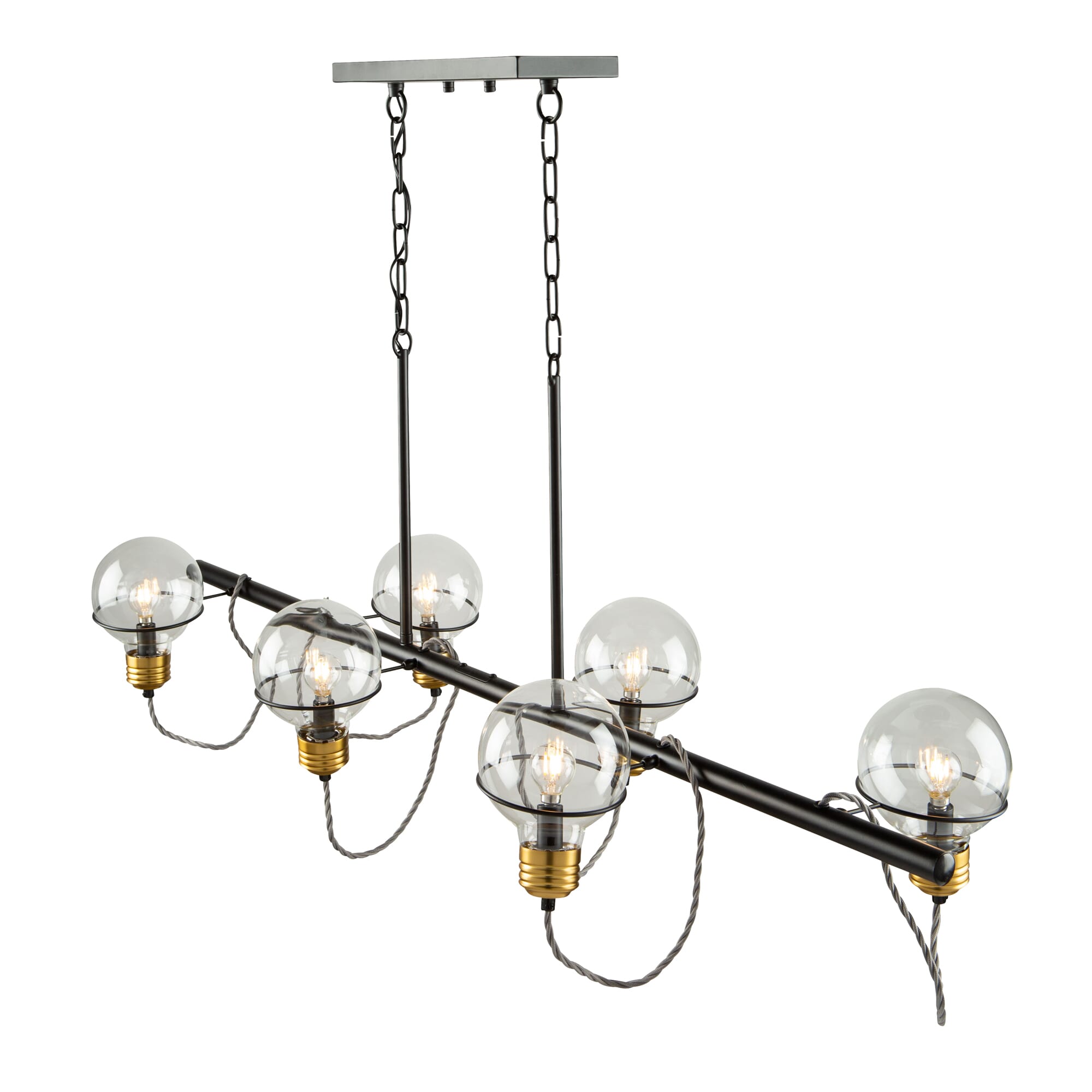 Artcraft Martina 6-Light Kitchen Island Light in Black and Brushed Brass
