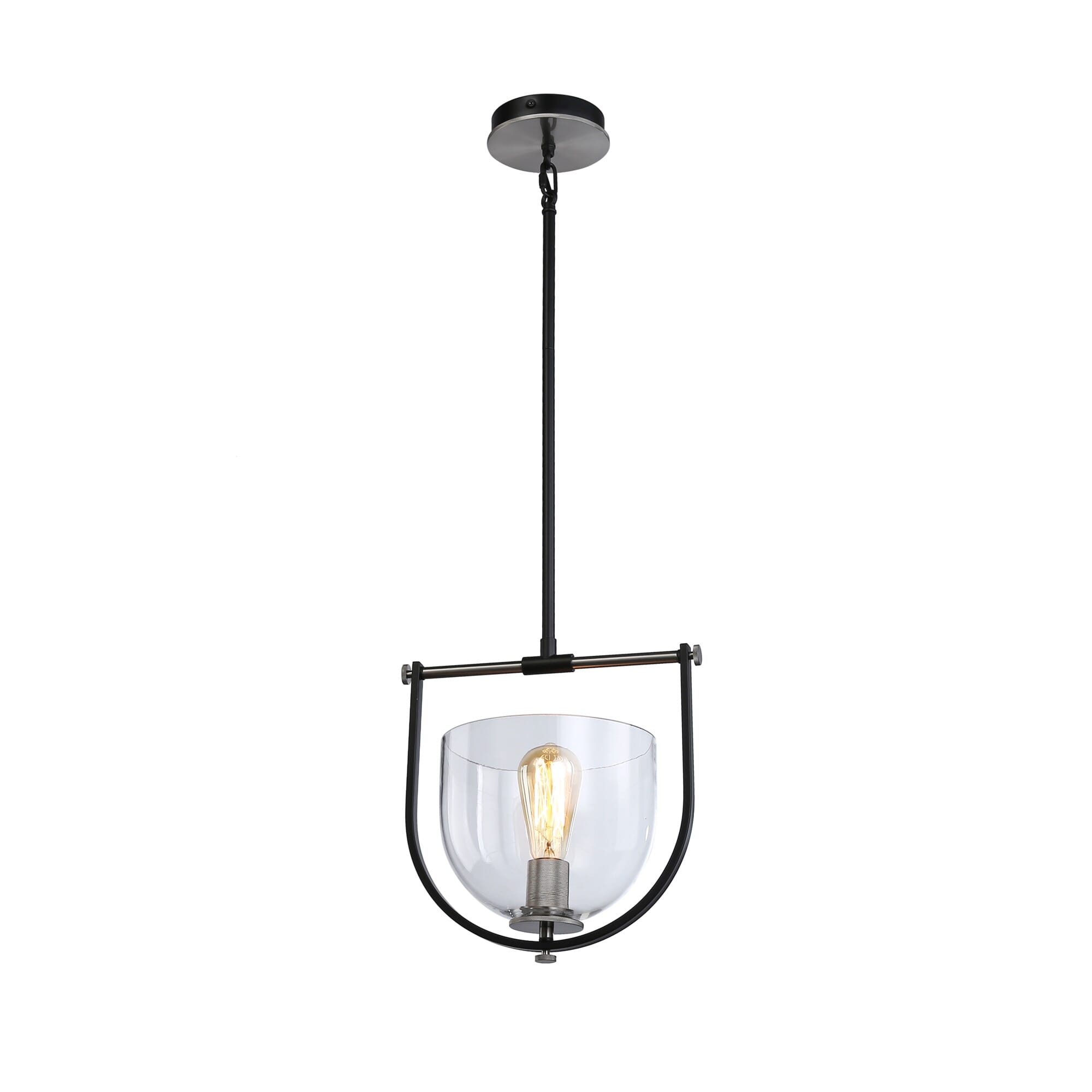 Black & Nickel One Light Pendant from the Cheshire Collection