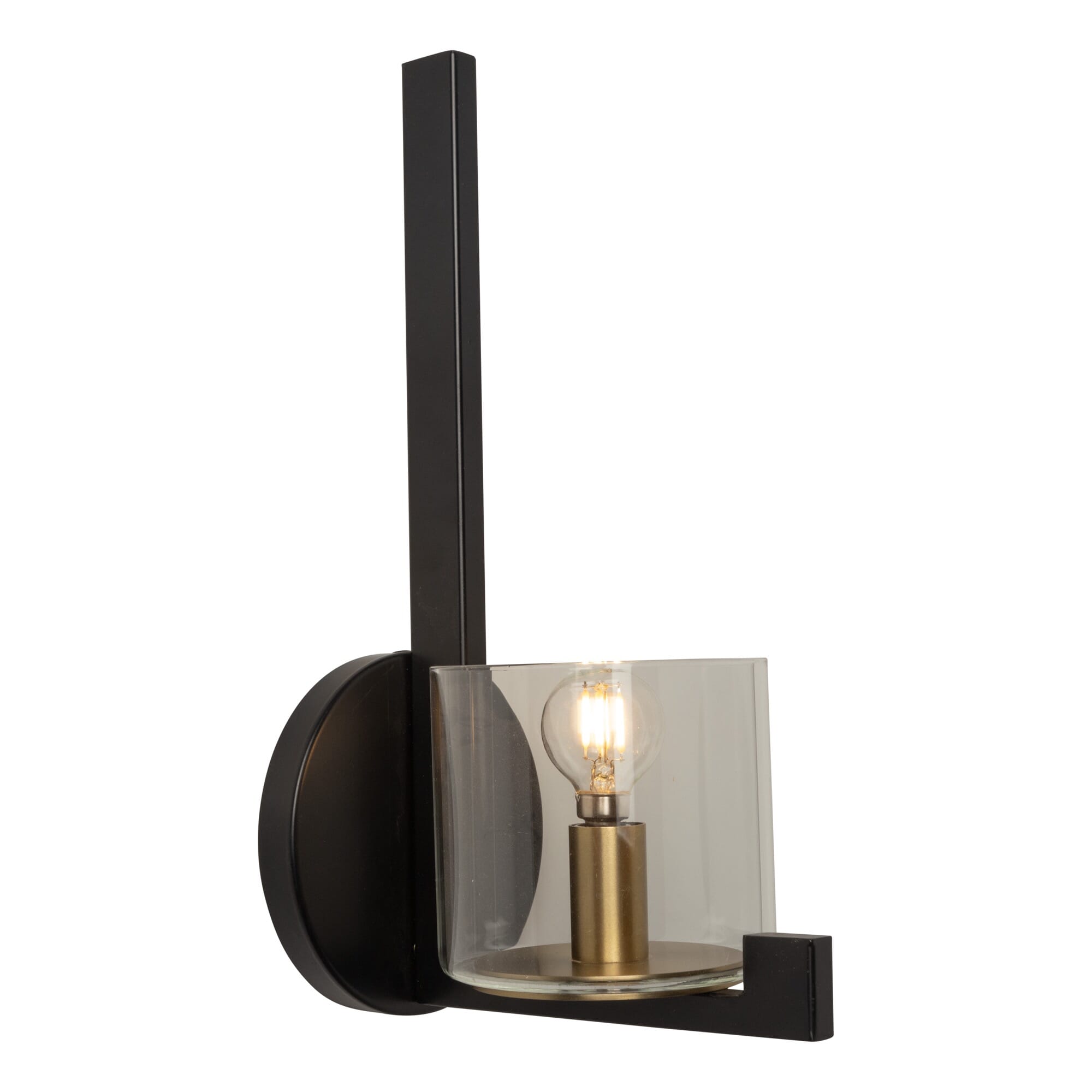 Black and Brass One Light Wall Sconce from the Salinas Collection