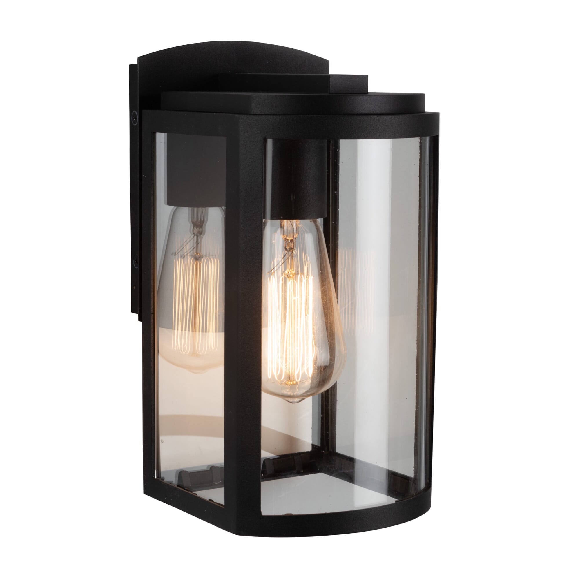 Matte Black One Light Outdoor Wall Mount from the Lakewood Collection