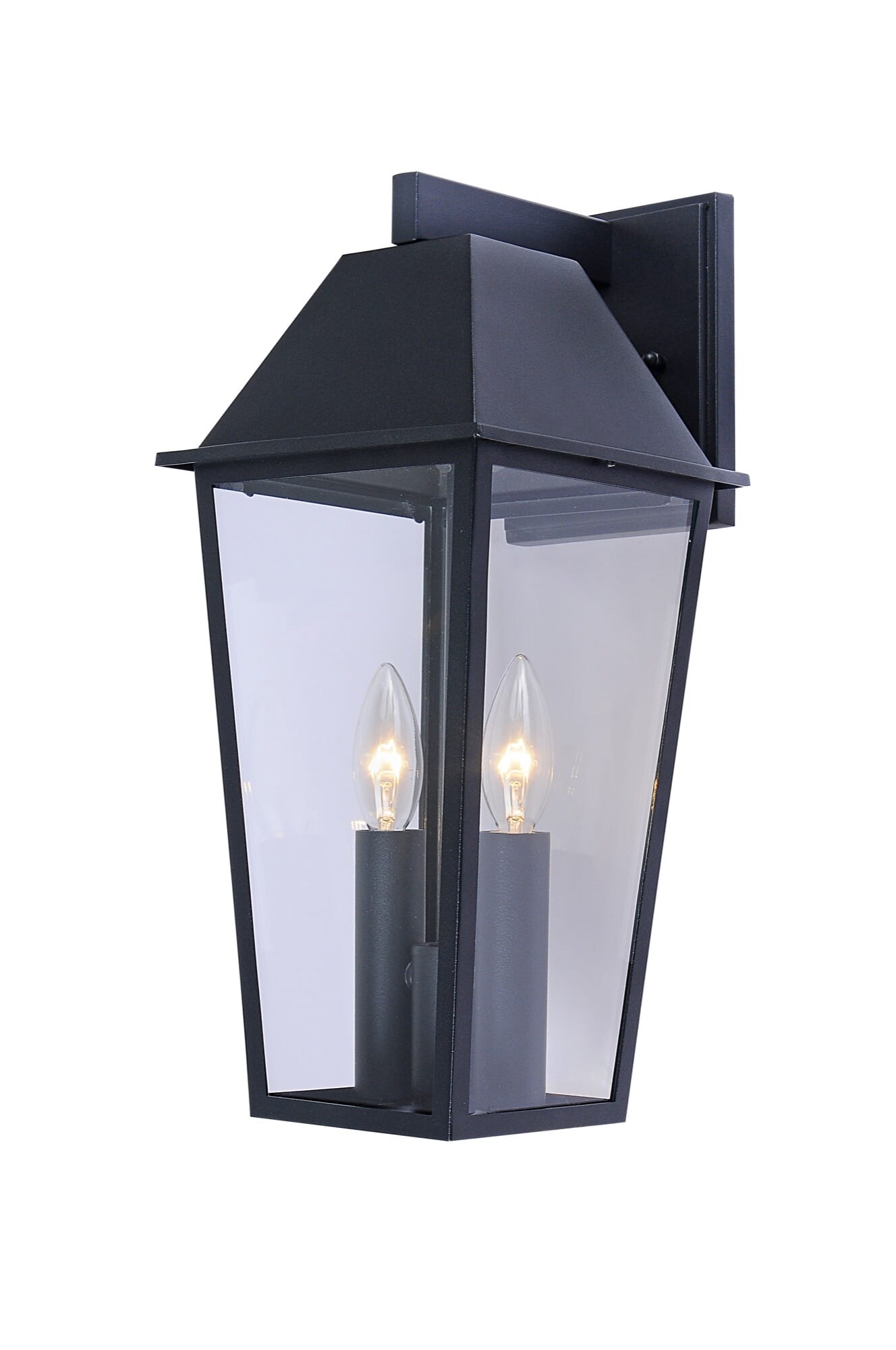Black Two Light Outdoor Wall Mount from the Winchester Collection