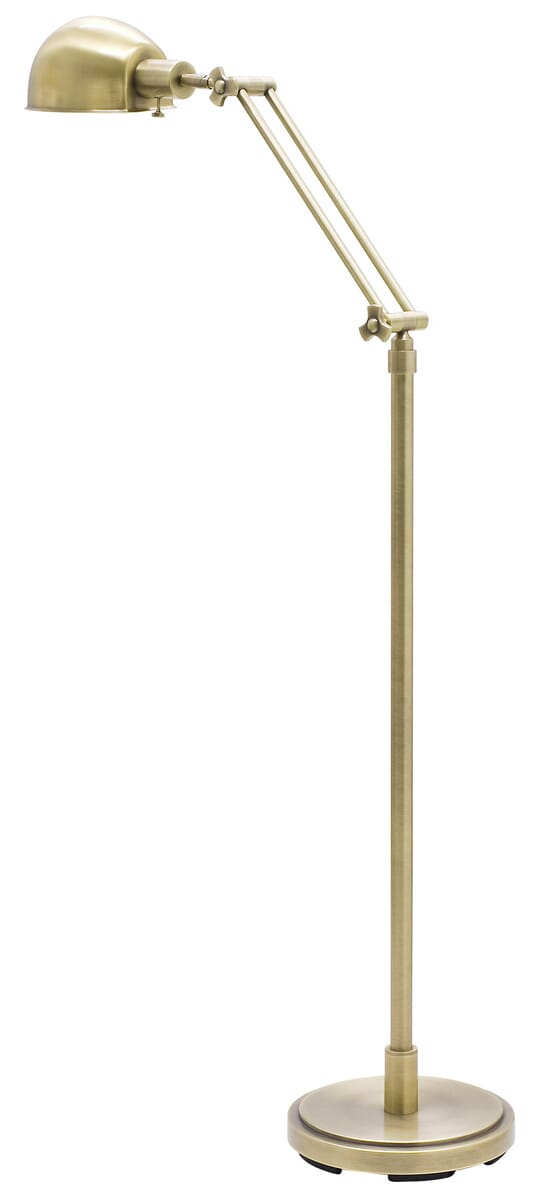 House of Troy Antique Brass Brass Adjustable Pharmacy Floor Lamp