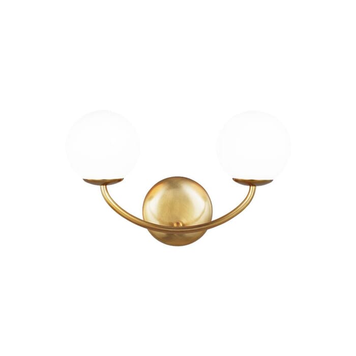 Generation Lighting Galassia 2-Light Bathroom Vanity Light in Burnished Brass by Aerin Generation Lighting Galassia 2-Light Bathroom Vanity Light in Burnished Brass by Aerin