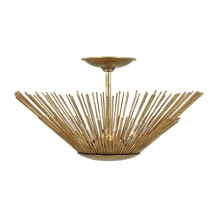 Generation Lighting Helios 3-Light Ceiling Light in Antique Gild by Alexa Hampton Generation Lighting Helios 3-Light Ceiling Light in Antique Gild by Alexa Hampton