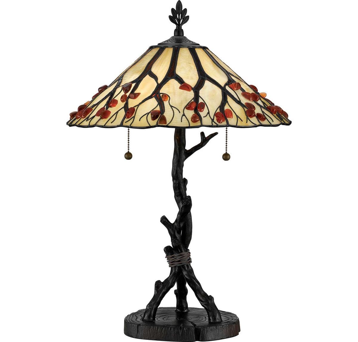 Whispering Wood 2-Light Table Lamp in Valiant Bronze