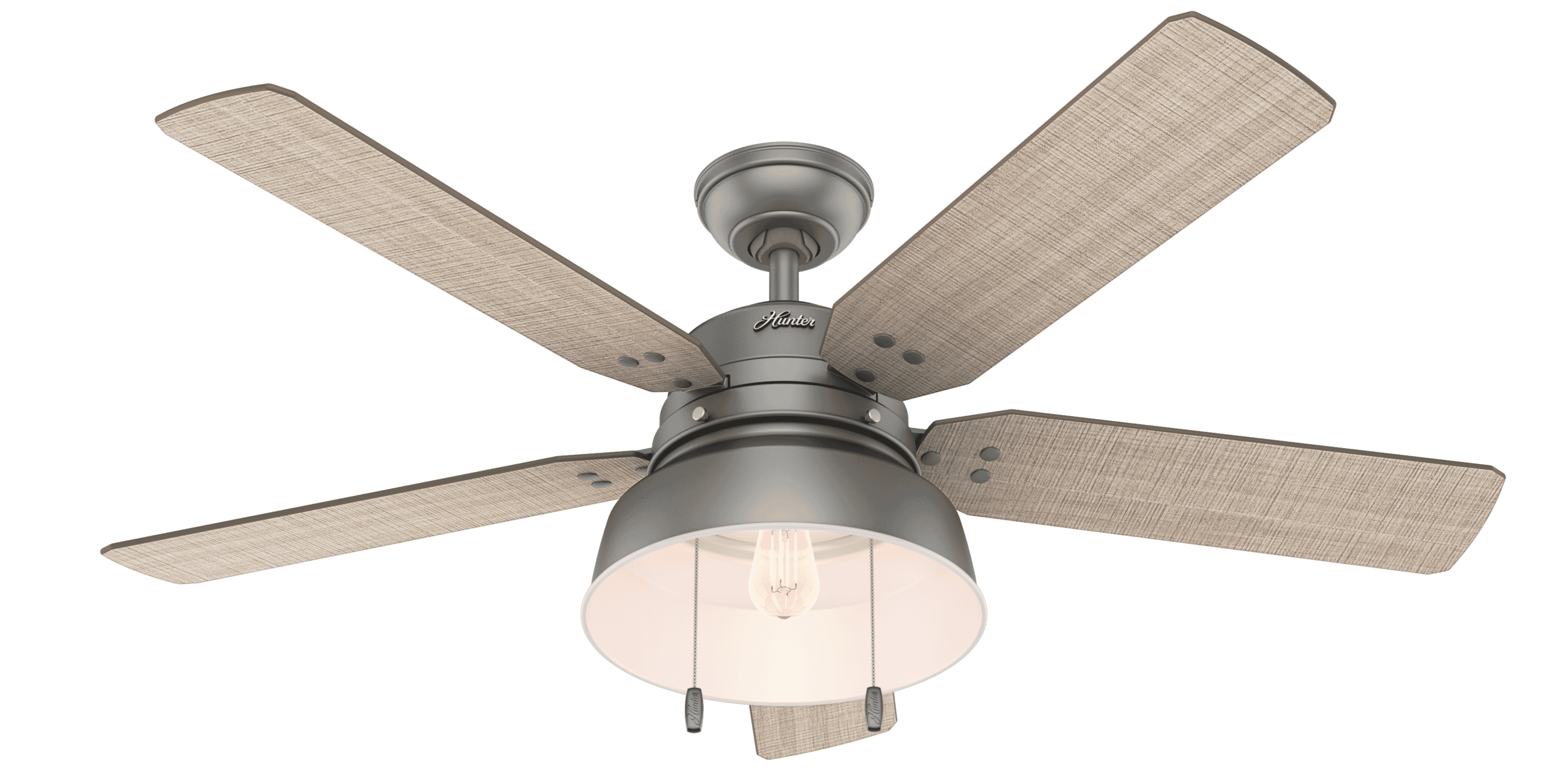 Hunter 59308 Mill Valley LED Damp Rated Ceiling Fan in Brushed Nickel