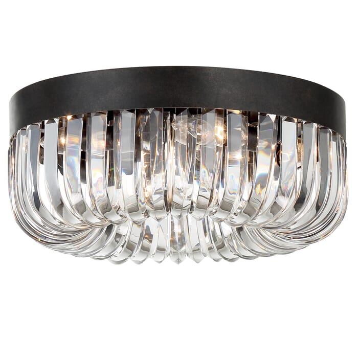 Crystorama Alister 5-Light Ceiling Light in Charcoal Bronze with Clear Glass Crystals Crystorama Alister 5-Light Ceiling Light in Charcoal Bronze with Clear Glass Crystals
