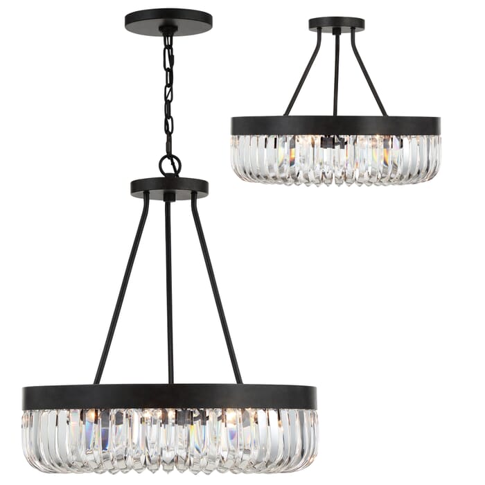 Crystorama Alister 8-Light Ceiling Light in Charcoal Bronze with Clear Glass Crystals Crystorama Alister 8-Light Ceiling Light in Charcoal Bronze with Clear Glass Crystals