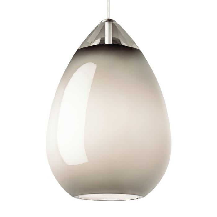 Tech Alina 2700K LED 12" Pendant Light in Satin Nickel and Smoke Tech Alina 2700K LED 12" Pendant Light in Satin Nickel and Smoke