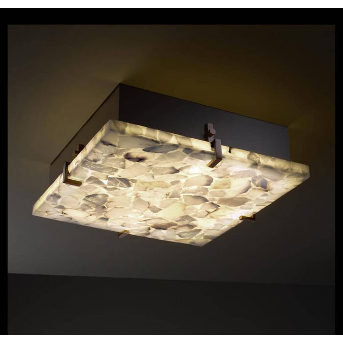 Justice Design Alabaster Rocks! 4-Light Clips 16" Square Flush-Mount Justice Design Alabaster Rocks! 4-Light Clips 16" Square Flush-Mount