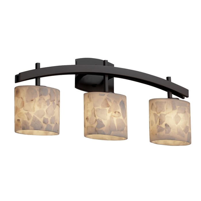 Justice Design Alabaster Rocks! Archway 3-Light Bathroom Vanity Light in Dark Bronze Justice Design Alabaster Rocks! Archway 3-Light Bathroom Vanity Light in Dark Bronze