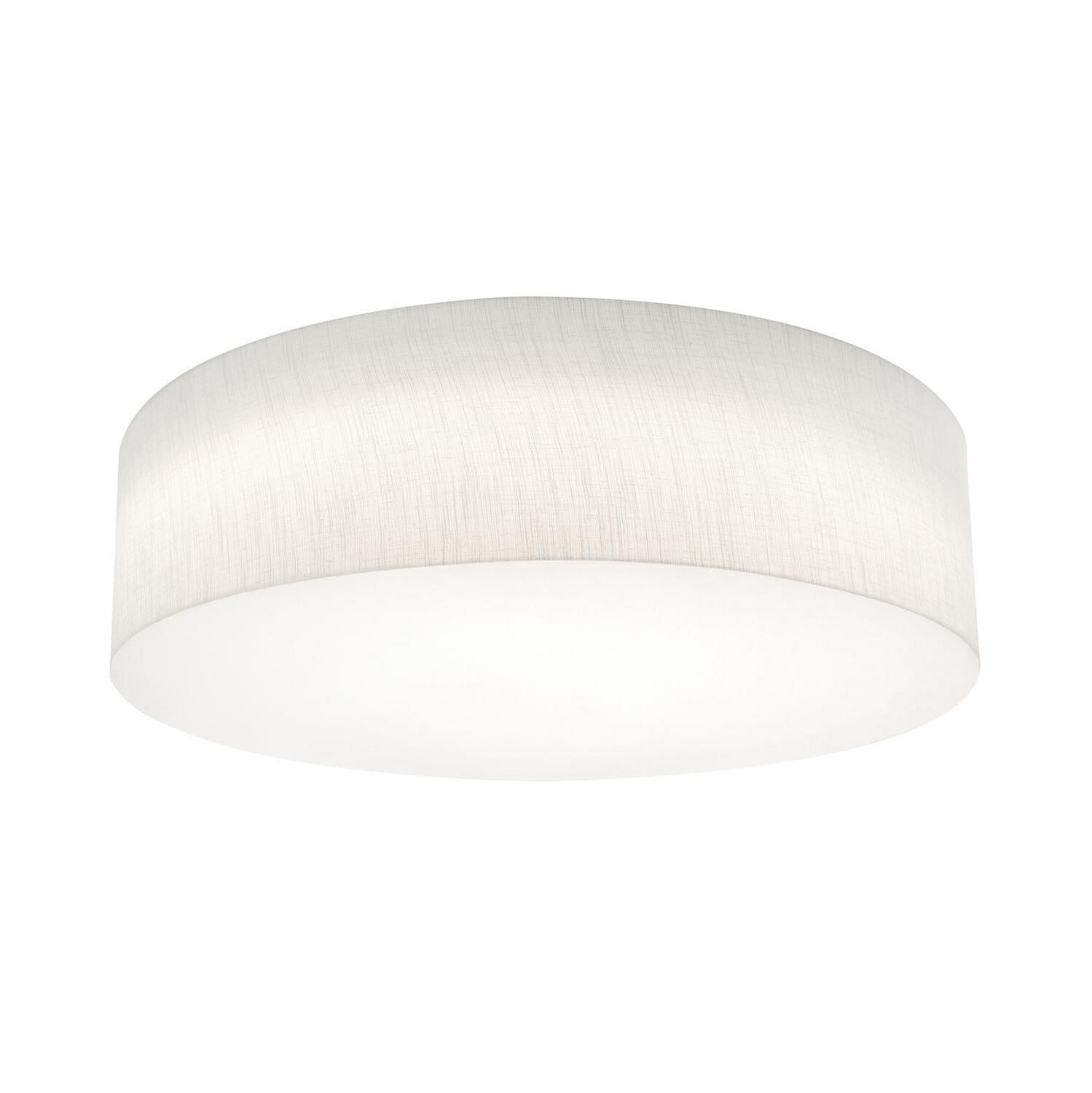 Anton 3-Light Flush Mount in Linen White