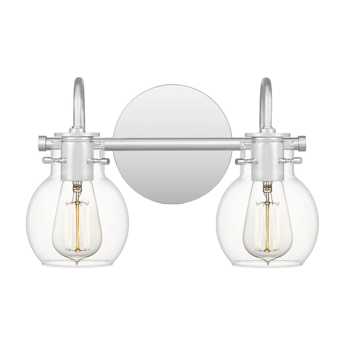 Quoizel Andrews 2-Light Bathroom Vanity Light in Polished Chrome Quoizel Andrews 2-Light Bathroom Vanity Light in Polished Chrome