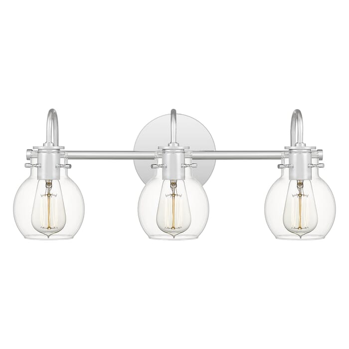 Quoizel Andrews 3-Light Bathroom Vanity Light in Polished Chrome Quoizel Andrews 3-Light Bathroom Vanity Light in Polished Chrome