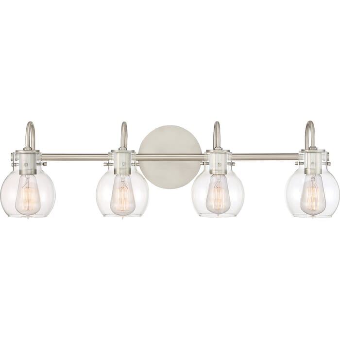 Quoizel Andrews 4-Light Bathroom Vanity Light in Antique Nickel Quoizel Andrews 4-Light Bathroom Vanity Light in Antique Nickel