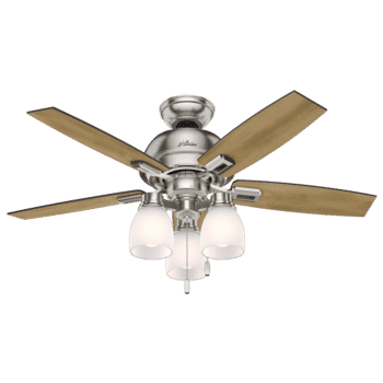 Hunter Donegan 3-Light 44" Indoor Ceiling Fan in Brushed Nickel