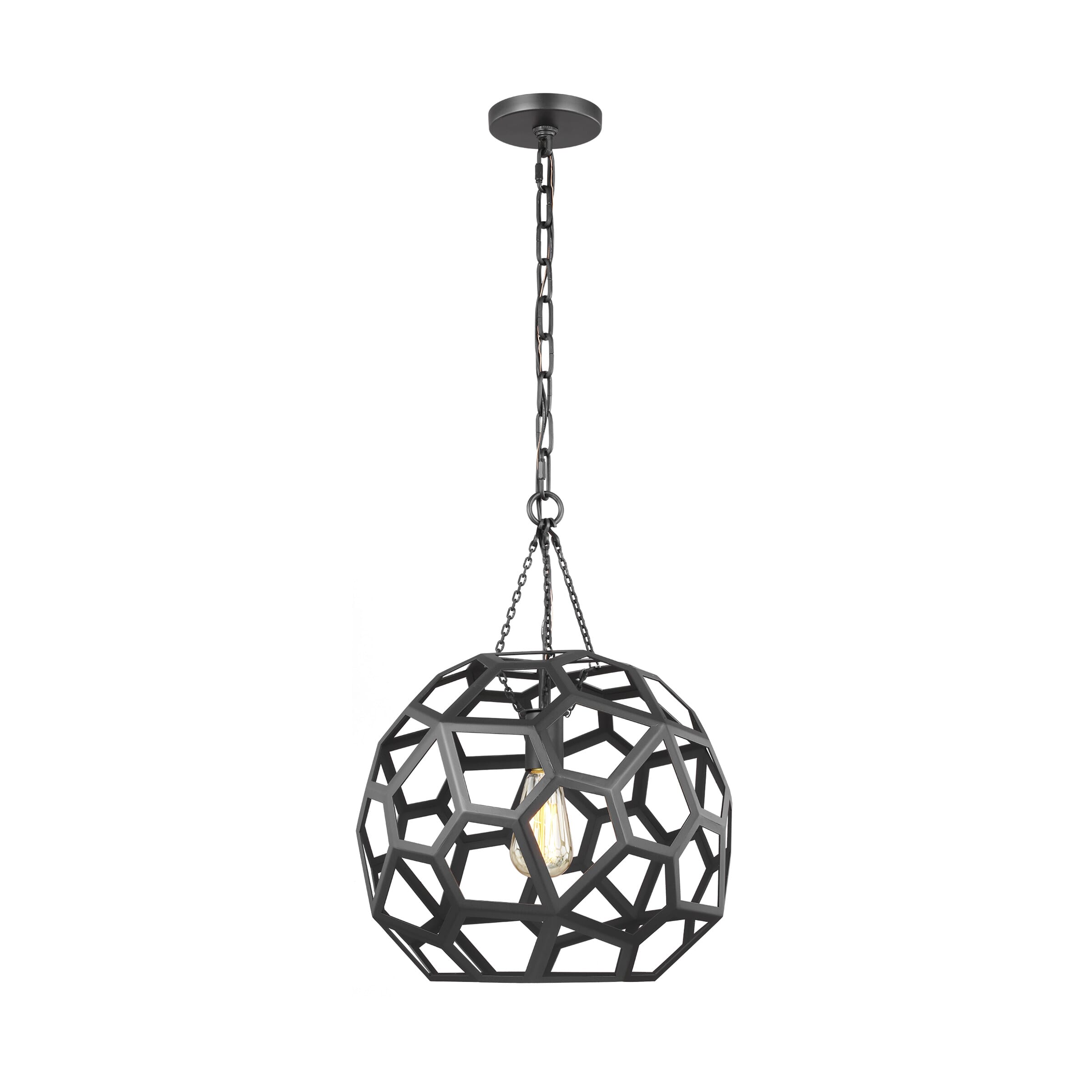 Generation Lighting Feccetta Pendant Light in Midnight Black by Alexa Hampton