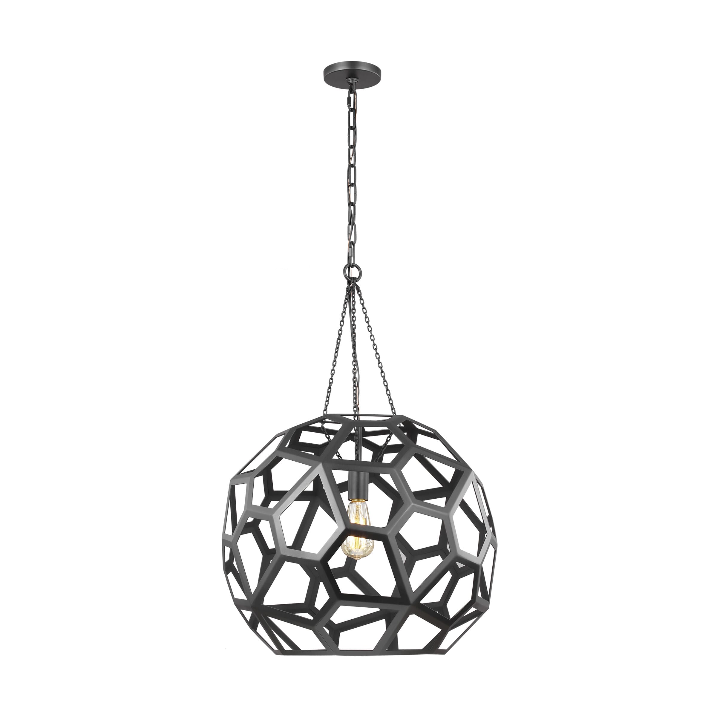 Generation Lighting Feccetta Pendant Light in Midnight Black by Alexa Hampton