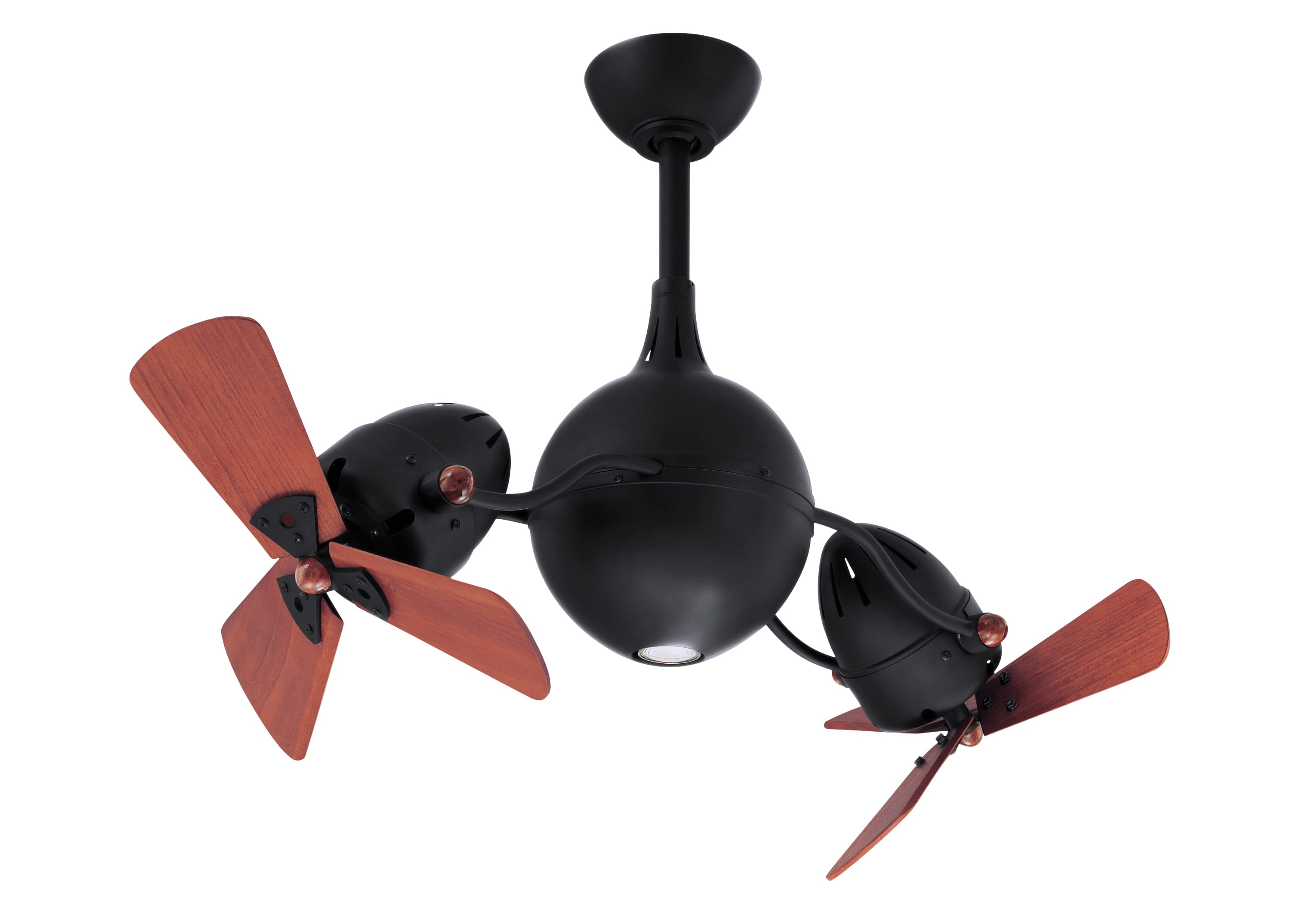 Acqua 3-Speed AC 39" Ceiling Fan w/ Integrated Light Kit in Matte Black with Mahogany Tone blades