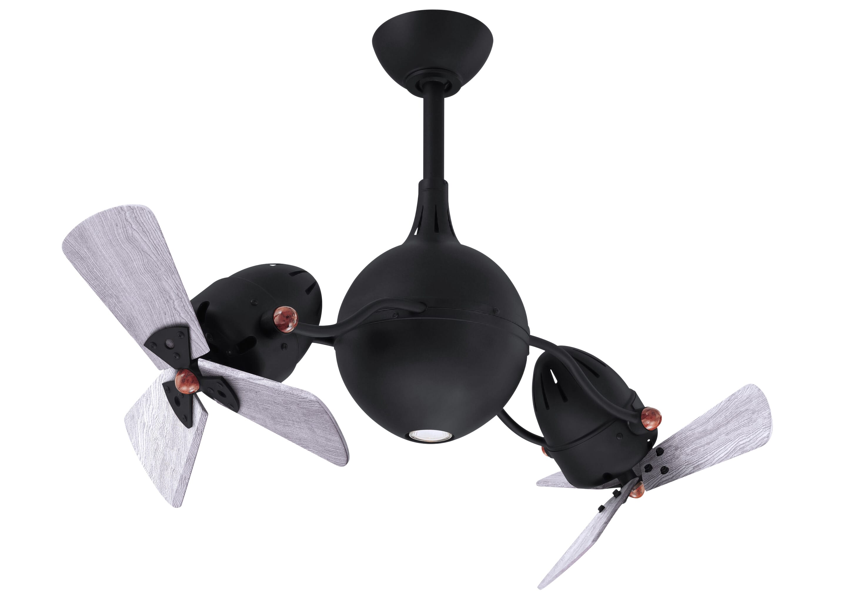 Acqua 3-Speed AC 39" Ceiling Fan w/ Integrated Light Kit in Matte Black with Barnwood Tone blades