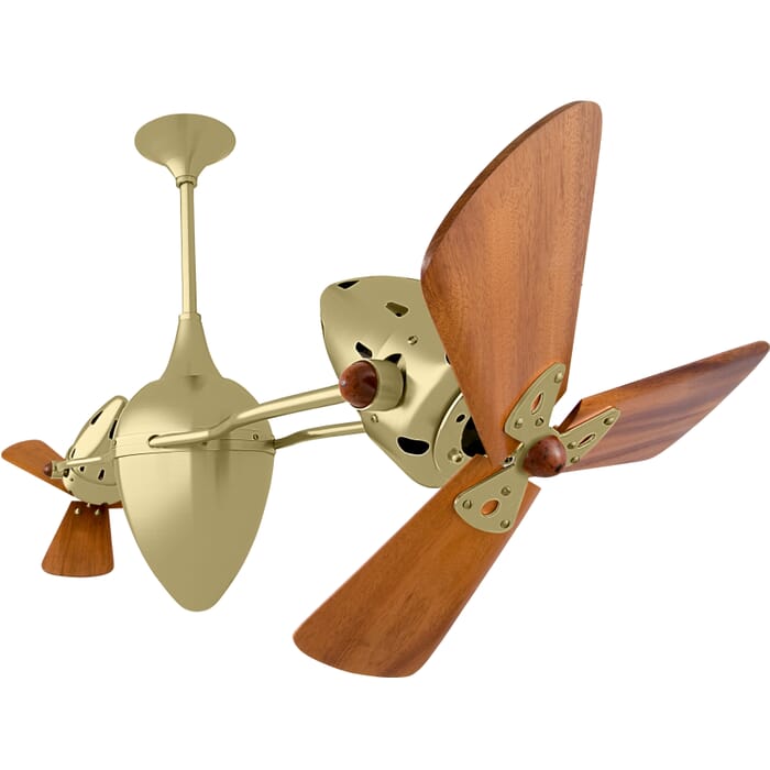 Ar Ruthiane 3-Speed AC 48" Ceiling Fan in Brushed Brass with Mahogany blades Ar Ruthiane 3-Speed AC 48" Ceiling Fan in Brushed Brass with Mahogany blades