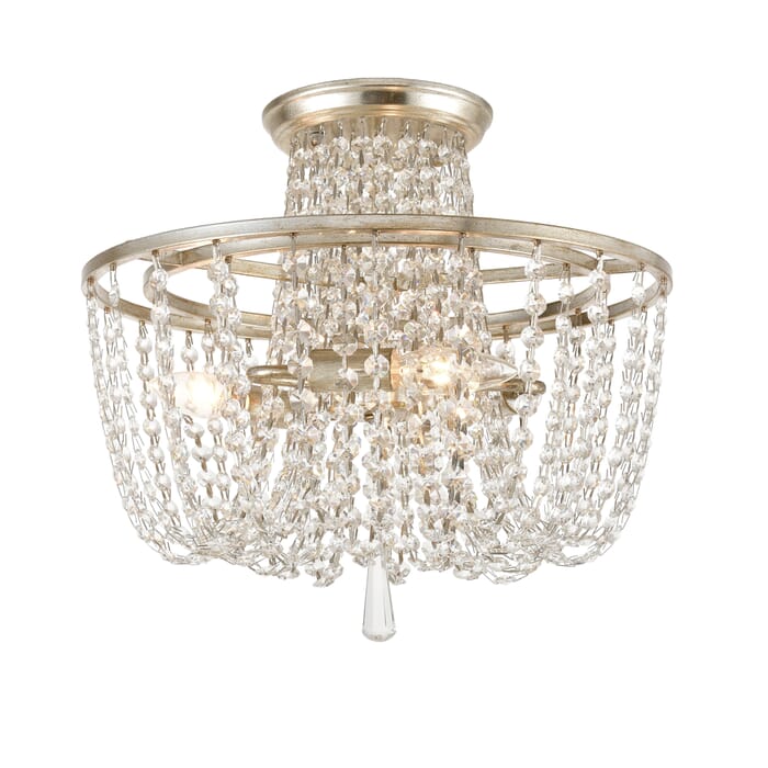 Crystorama Arcadia 3-Light 15" Ceiling Light in Antique Silver with Clear Hand Cut Crystals Crystorama Arcadia 3-Light 15" Ceiling Light in Antique Silver with Clear Hand Cut Crystals