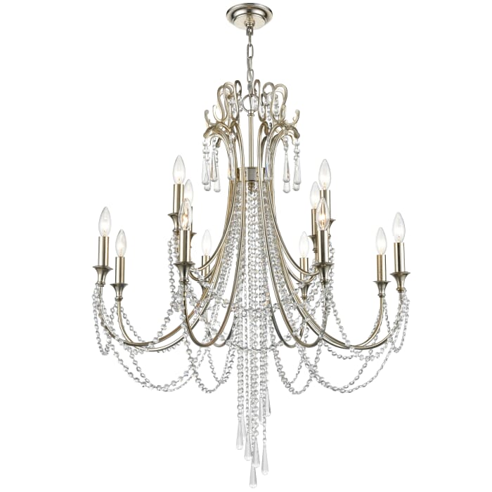 Crystorama Arcadia 12-Light 42" Chandelier in Antique Silver with Clear Hand Cut Crystals Crystorama Arcadia 12-Light 42" Chandelier in Antique Silver with Clear Hand Cut Crystals