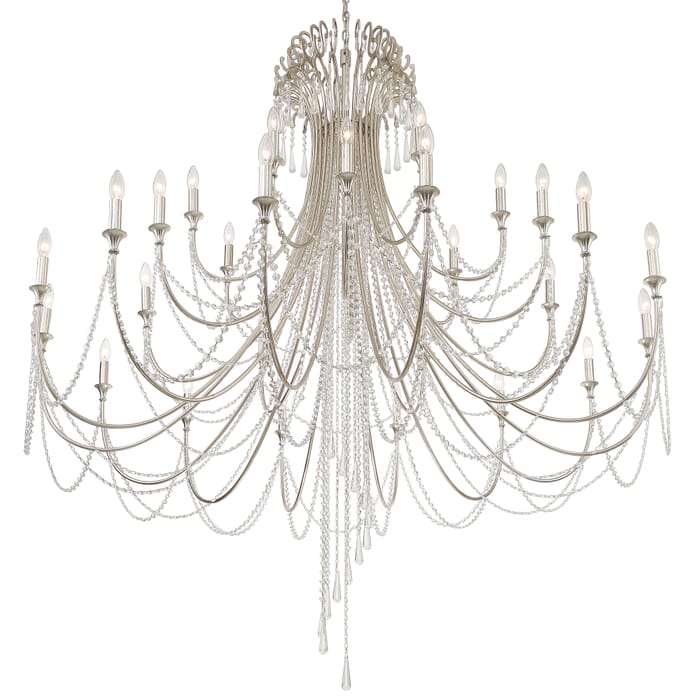 Crystorama Arcadia 28-Light Traditional Chandelier in Antique Silver with Hand Cut Crystal Crystals Crystorama Arcadia 28-Light Traditional Chandelier in Antique Silver with Hand Cut Crystal Crystals