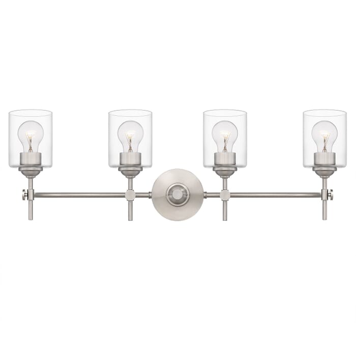 Aria 4-Light Bathroom Vanity Light in Brushed Nickel Aria 4-Light Bathroom Vanity Light in Brushed Nickel