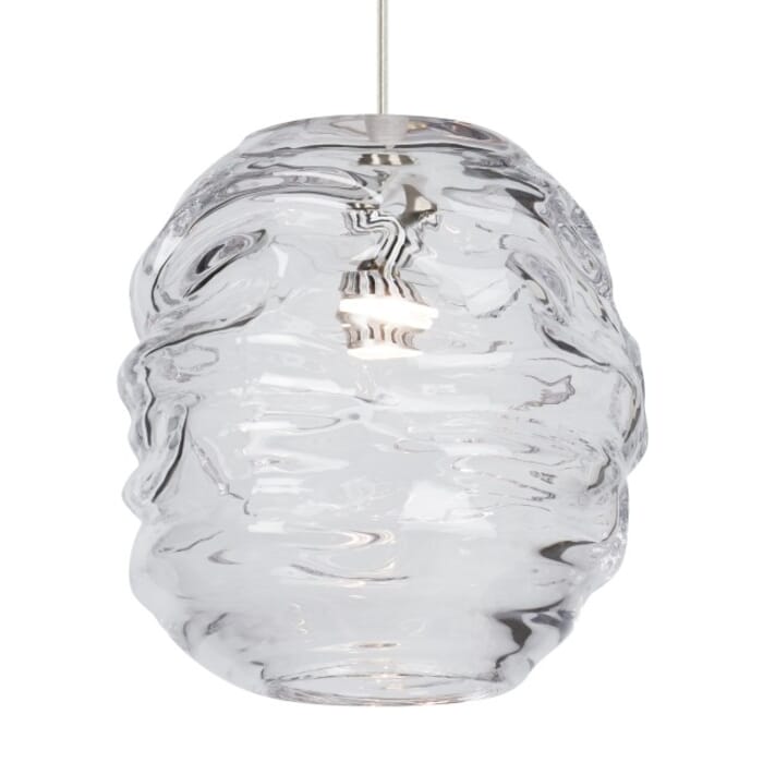 Tech Audra 3000K LED 10" Pendant Light in Satin Nickel and Clear Tech Audra 3000K LED 10" Pendant Light in Satin Nickel and Clear