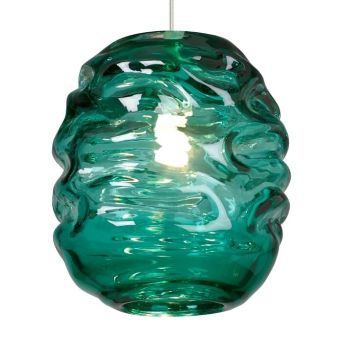 Tech Audra 10" Pendant Light in Satin Nickel and Surf Green Tech Audra 10" Pendant Light in Satin Nickel and Surf Green