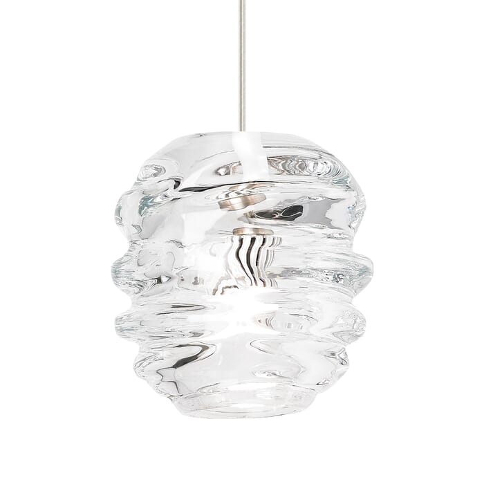 Tech Audra 6" Pendant Light in Satin Nickel and Clear Tech Audra 6" Pendant Light in Satin Nickel and Clear