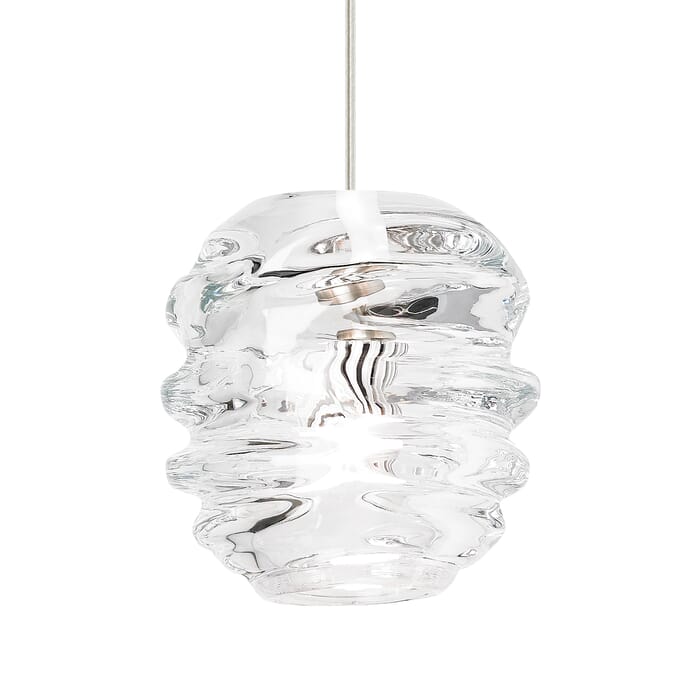 Tech Audra 3000K LED 6" Pendant Light in Satin Nickel and Clear Tech Audra 3000K LED 6" Pendant Light in Satin Nickel and Clear