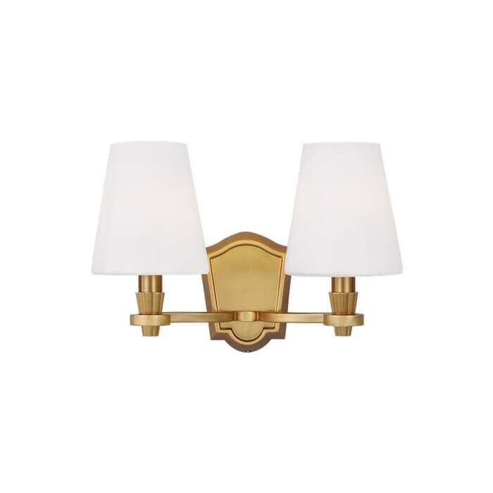 Generation Lighting Paisley 2-Light Bathroom Vanity Light in Burnished Brass by Alexa Hampton Generation Lighting Paisley 2-Light Bathroom Vanity Light in Burnished Brass by Alexa Hampton