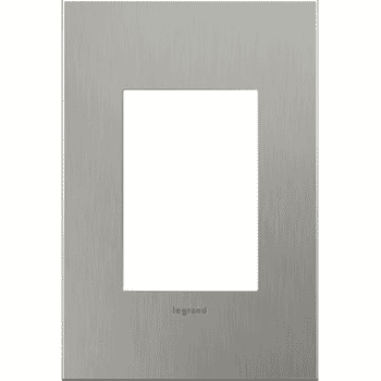LeGrand adorne Brushed Stainless Steel 1 Opening + Wall Plate