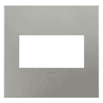 LeGrand adorne Brushed Stainless Steel 2 Opening Wall Plate